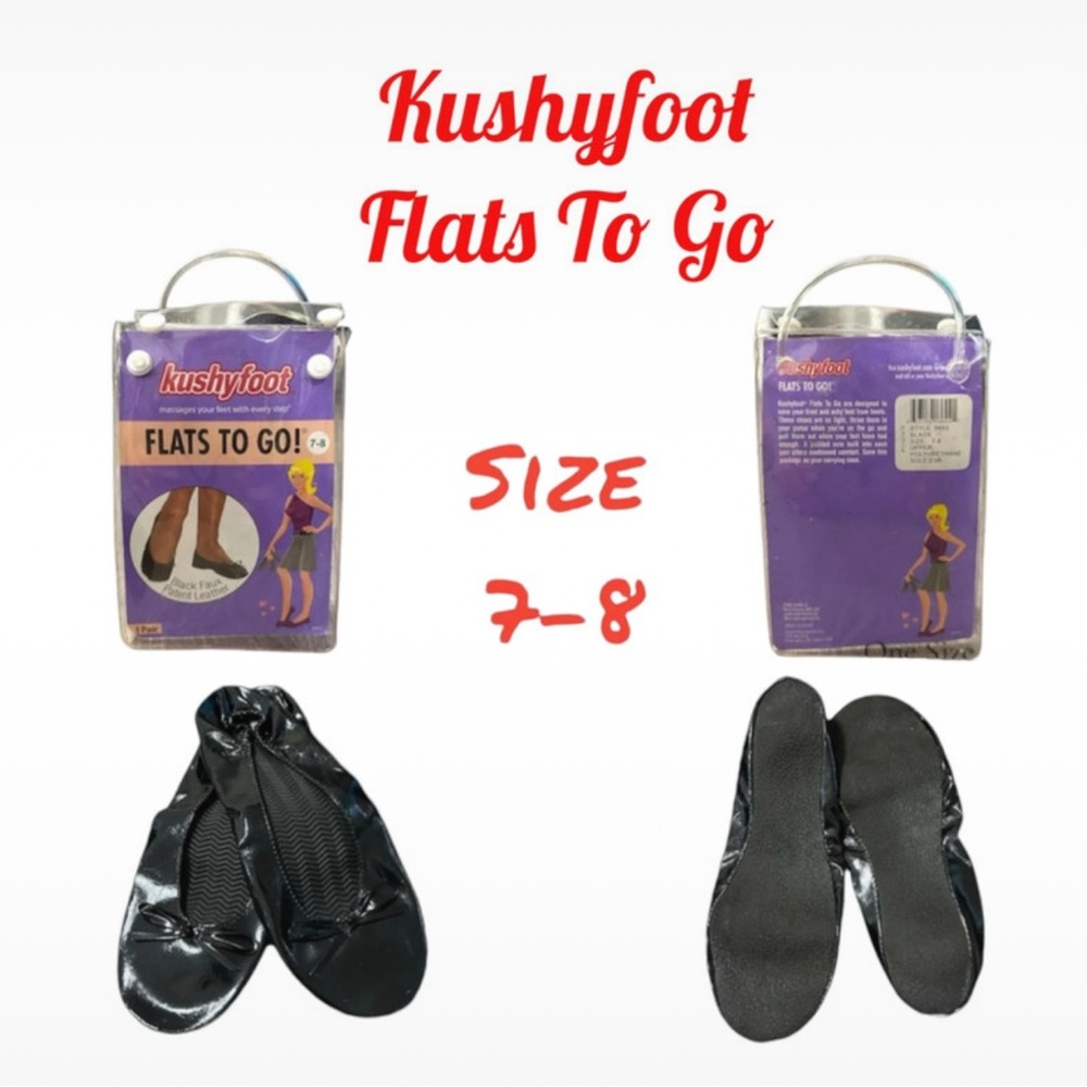 Kushyfoot Portable Black Flats Women’s Size 7.5